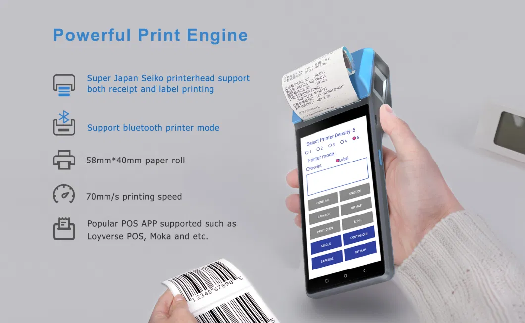 6.0 Inch Ultrathin Thermal Printer LCD Screen Handheld POS Terminal with GPS in China