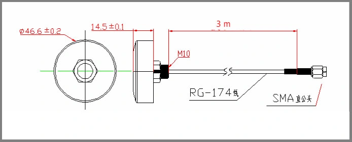 Waterproof IP67 External Car Antenna Glonass Outdoor Antenna RF