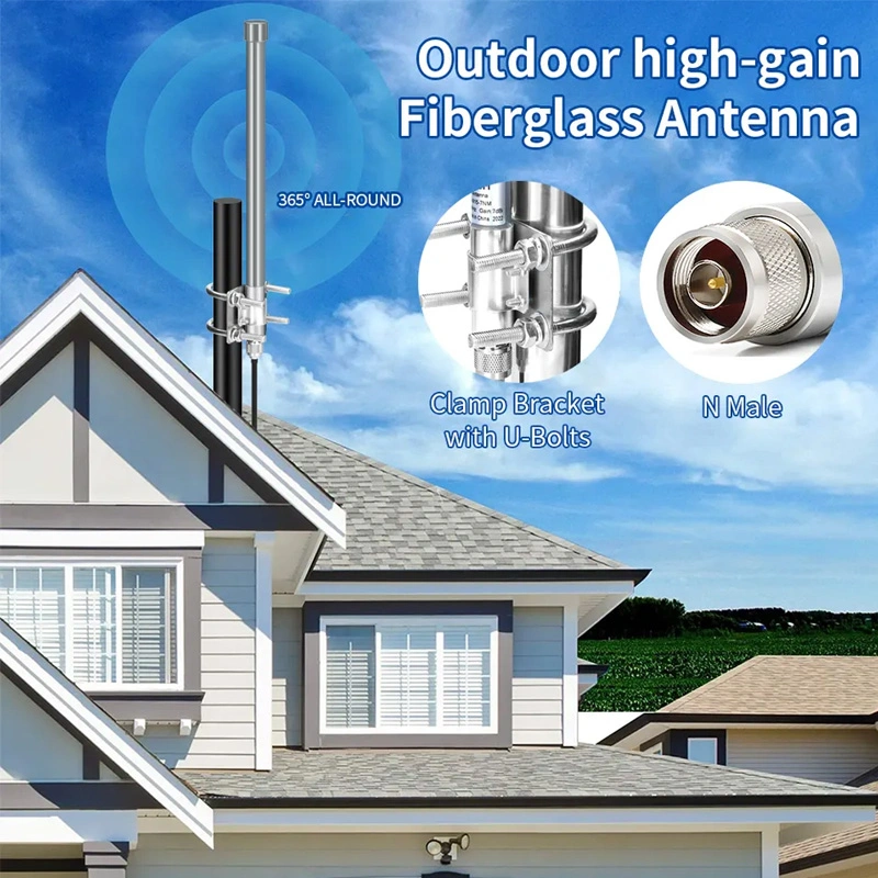 WiFi Outdoor Signal Amplification Long Range Communication Helium Fiberglass Lora 10dBi Antenna