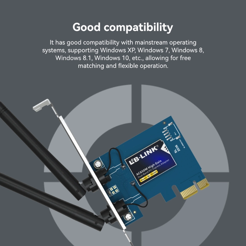 LB-LINK BL-P650H AC650M High Gain Dual Band PCI-E Adapter 2.4G/5G High Speed Internet Connection 650M Speed WiFi Adapter