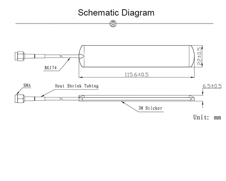 Jcd017 2dBi Gain Adhesive Mounting 433 MHz Antenna for Car