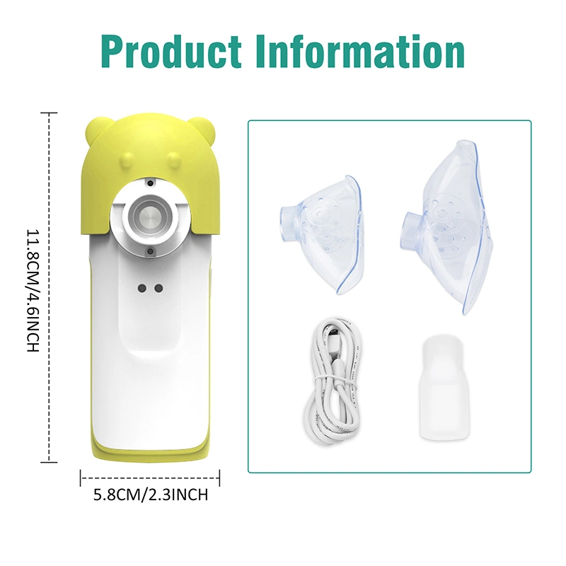 My-132 Auto Cleaning Cough Personal Cool Steam Inhaler Portable Nebulizer Mesh Nebulizer Handheld Nebulizer for Kids Adult Atomizer