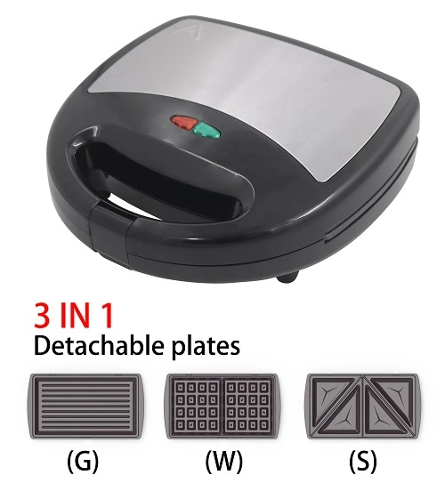 110-120V/220-240V 3 in 1 Sandwich Toaster Grill Waffle Maker