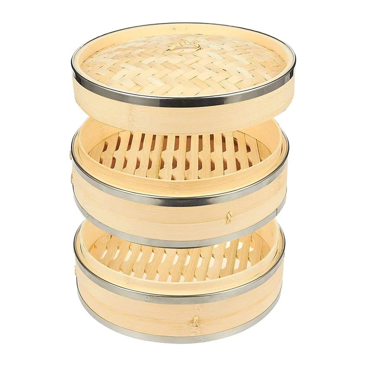 Chinese Cookware Dumplings Vegetables Bamboo Food Steamer