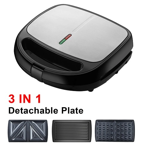 110-120V/220-240V 3 in 1 Sandwich Toaster Grill Waffle Maker