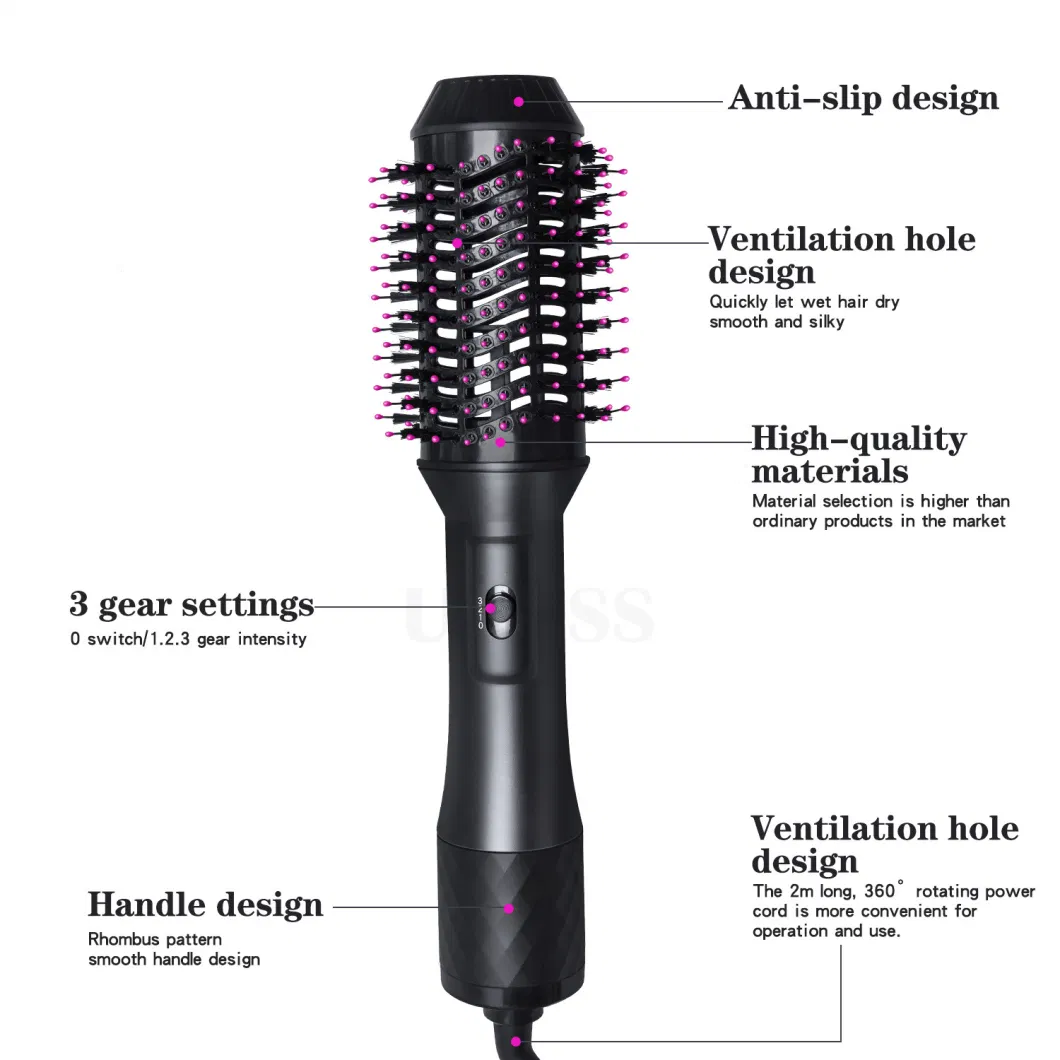 Hair Dryer and Hot Air Brush 1000W Easy to Use Air Blow Dryer Brush Salon Hot Air Blow Professional Straightener