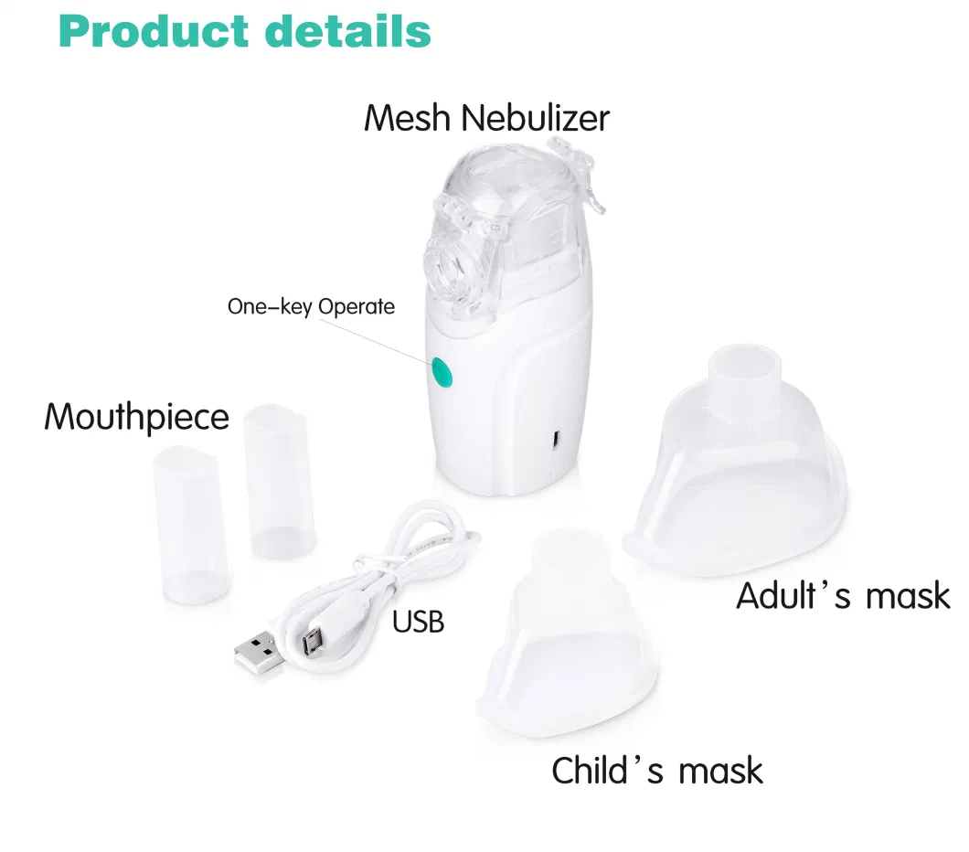 Portable Handheld Nebulizer, Cool Mist Steam Inhaler Mini Nebulizer Mesh Atomizer Nebuliser