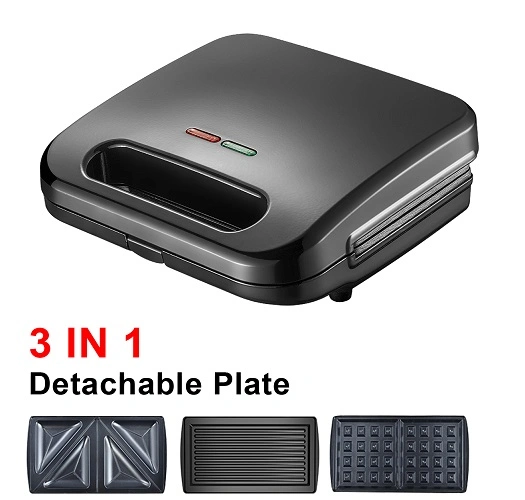 110-120V/220-240V 3 in 1 Sandwich Toaster Grill Waffle Maker