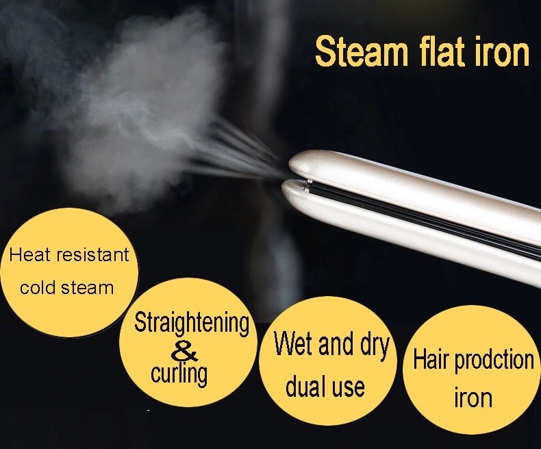 Anti Static Tourmaline Ceramic Steam Hair Straightening Iron