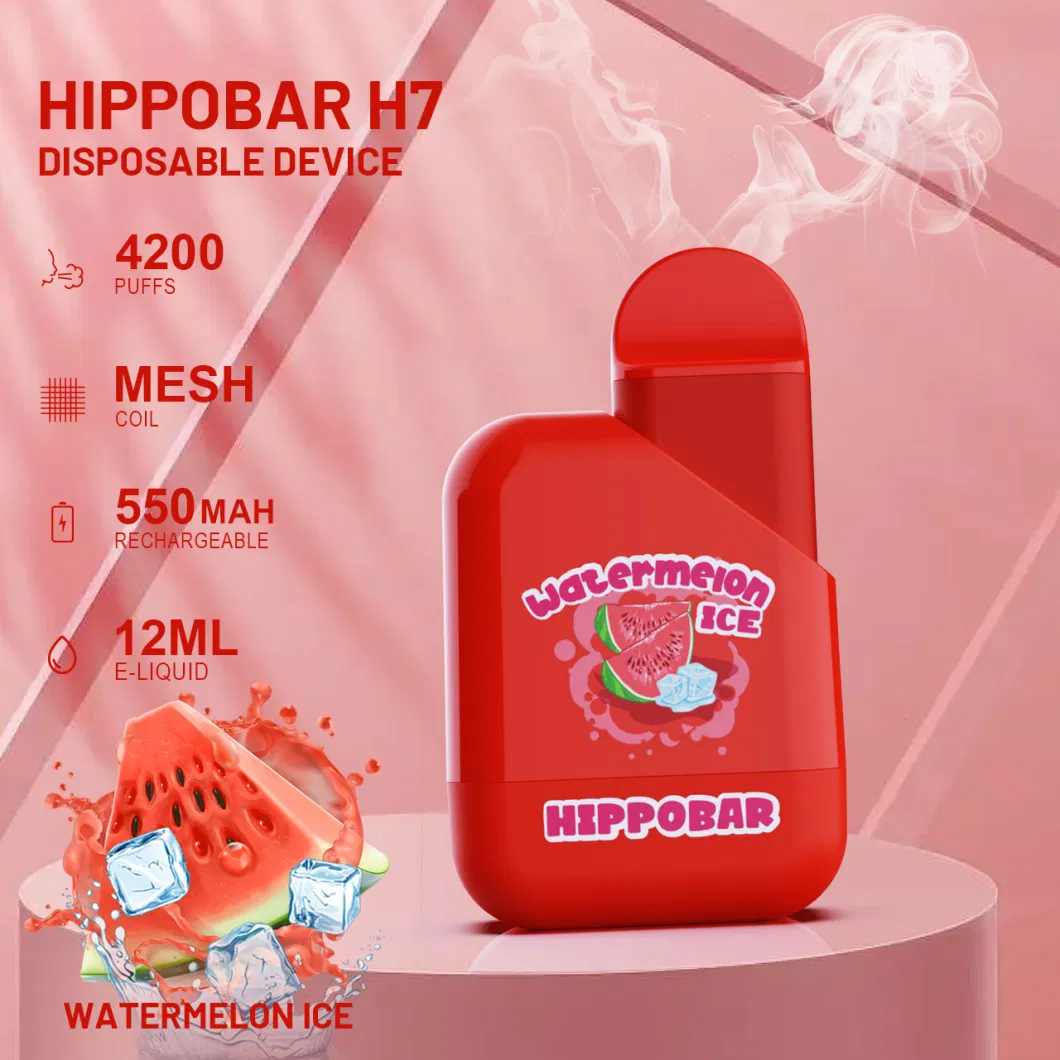 Hippobar H7 Disposable Vape Pen Kit 4200puffs Rechargeable Electronic Cigarettes 12ml 550mAh Vaporizer Mesh Coil Carts