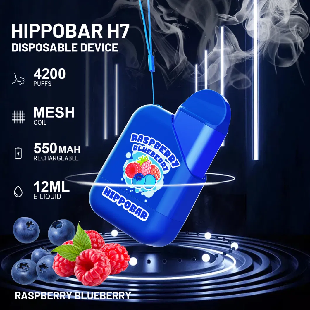 Hippobar H7 Disposable Vape Pen Kit 4200puffs Rechargeable Electronic Cigarettes 12ml 550mAh Vaporizer Mesh Coil Carts