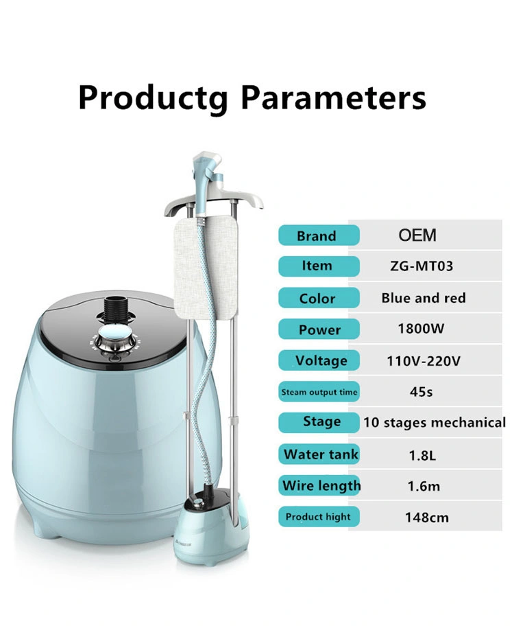 2023 Wholesale Professional 1800W Portable Vertical Garment Steamer Standing Electric Garment Steamers for Clothes