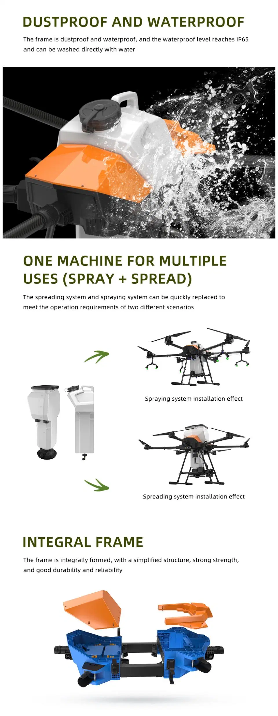 30L Agricultural Drone Sprayer Payload Drone Six Rotor Drones