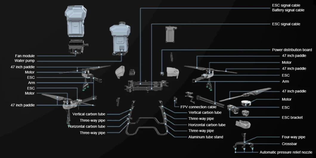 High Efficiency Dron De Fumigacion Agricola 35L Small Capacity Agricultural Citrus Sprayer Drone for Pesticides Fruit Tree Spraying