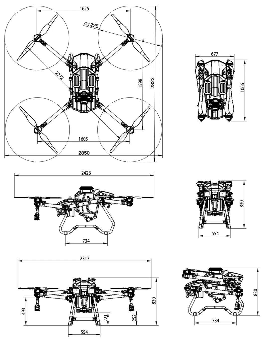 30-50L Lites Long Endurance Heavy Lifting Quadcopter Agriculture Spray Big Farming Agricultural Drone with 50-70L Payload Seed Fertilizer Spreader