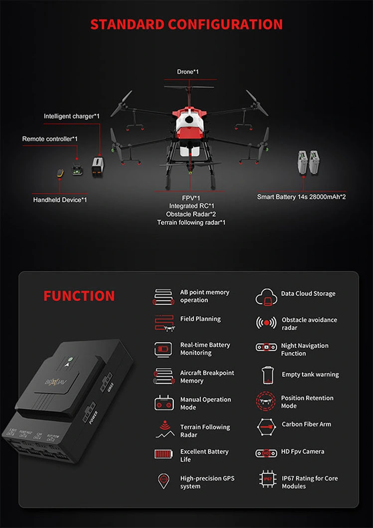 30L Payload New Drone Technologies Herbicide Application Drone for Pesticide Spraying