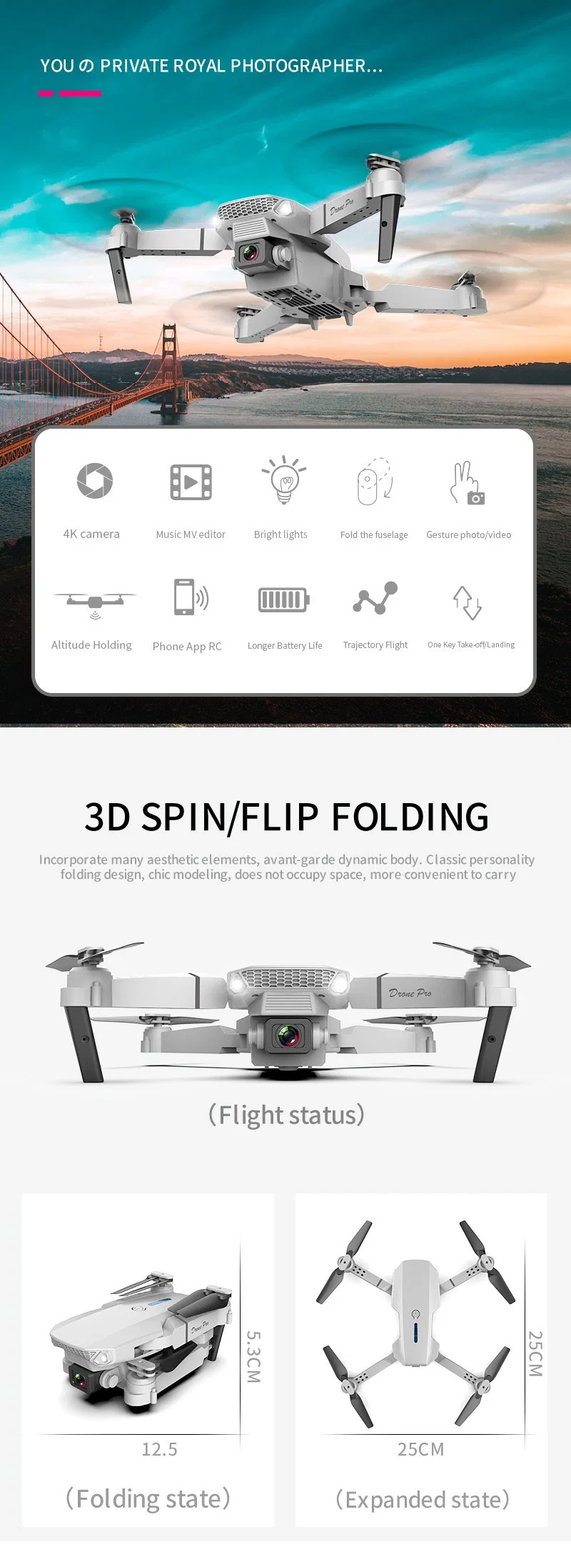 Drones 4K Profesionalagricultural Dronedrone Dji Drones with 4K Camera and GPS Long Range Drone