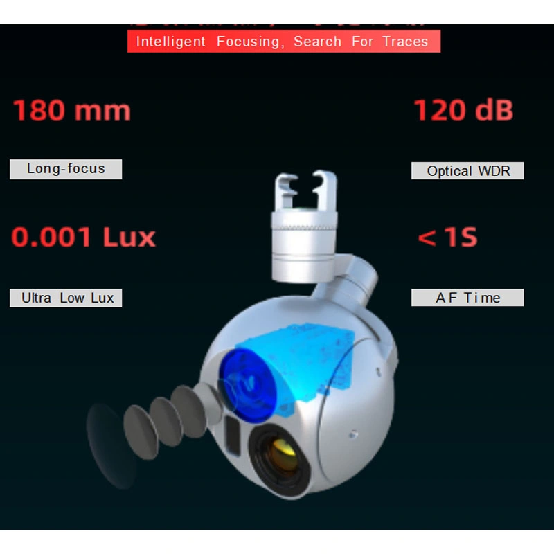 25 mm 640 Thermal Dual Light Ai Tracking 16 X Digital 33 X Optical Zoom Full Metal Drone Camera