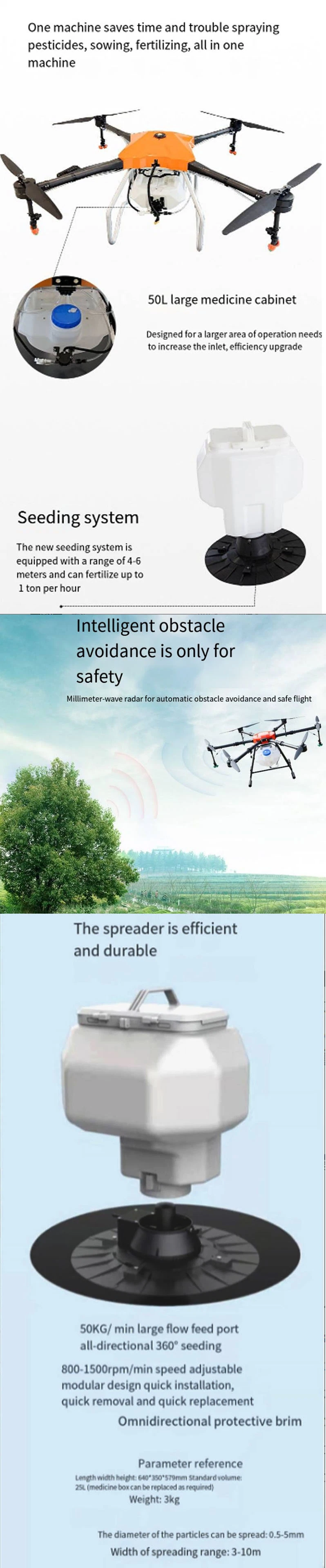 High Efficiency Spray Drone Agriculture Big Drone Agriculture Drones for Agriculture Purpose