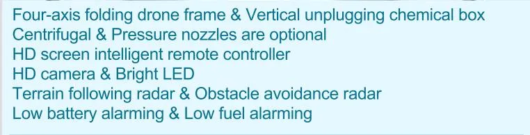 Long Fly Time 16 Liters Oil-Electric Hybrid Sprayer Drone Gasoline Power Farming Use Spraying Pesiticides Agricultural Hybrid Drone with Centrifugal Nozzles