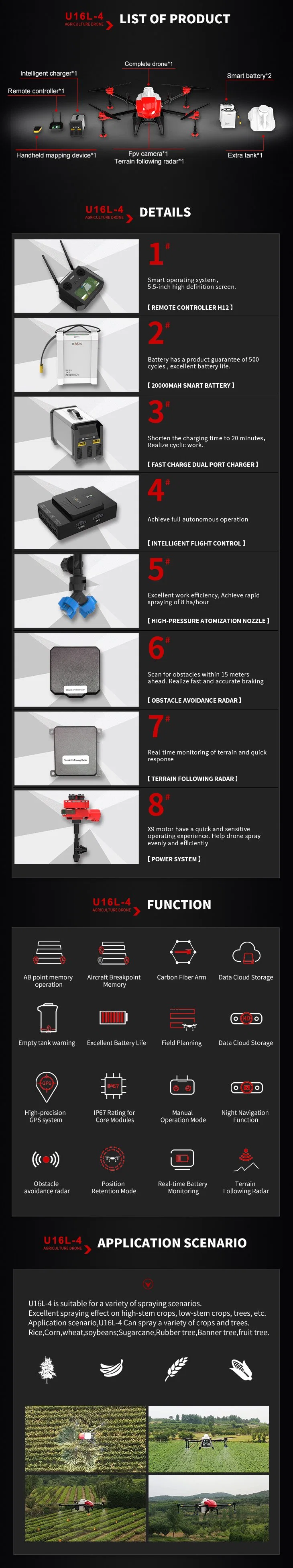 Fast Charging Agriculture Crop Drone Pesticide Machine Spray