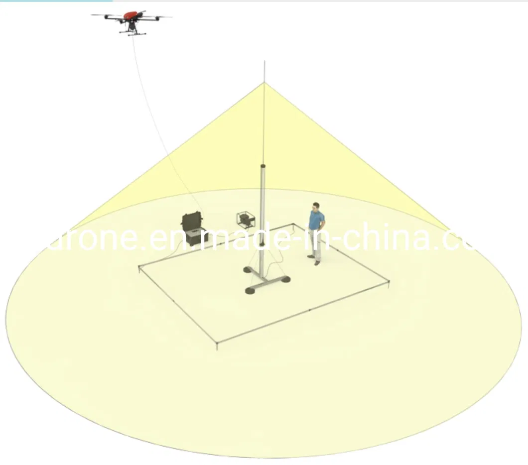 Tether Uav 100m Cable Powered Quadcopter System for Signal Transmission