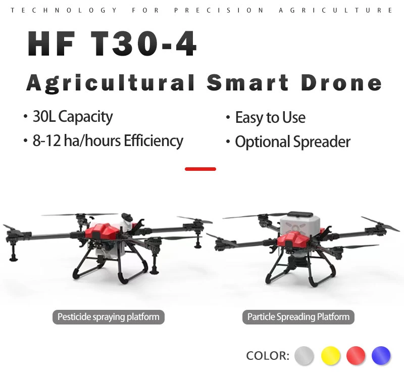 40kg Payload Fertilizer Spreader Agricola Dron Fumigacion GPS Frame Hf T30 4 Axis 30L Agricultural Uav Agriculture Drone Citrus Sprayer for Pesticides Spraying