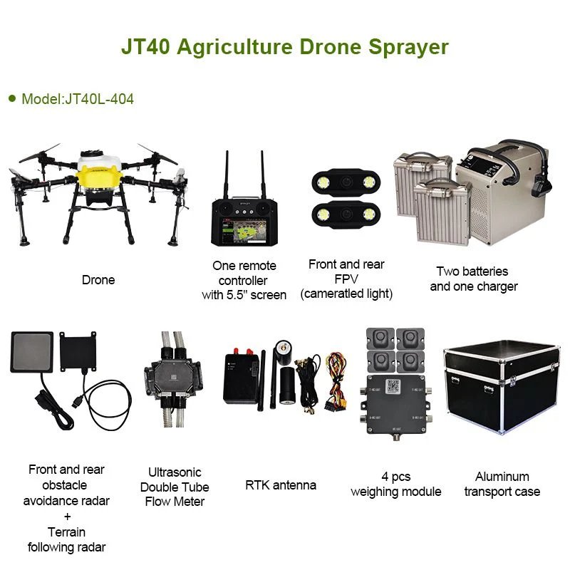 Big Agricultural Drone Autonomous Chemical Pesticides Sprayer Drone Similar to T40 Agras Drone Pulveriz Fumigation 40liter Crops Spraying Drone