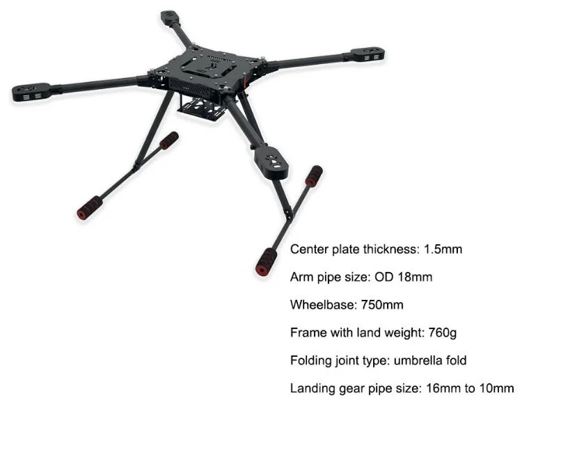 Support Customization 750mm Wheelbase Agriculture Drone Frame Kit Foldable and Detachable Professional Uav Drone Body Frame