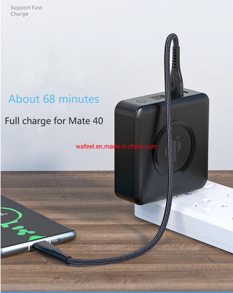 PSE Certificated AC Wall Mount Wireless Charger Power Bank 10000mAh Pd22.5W for Apple Pd20W