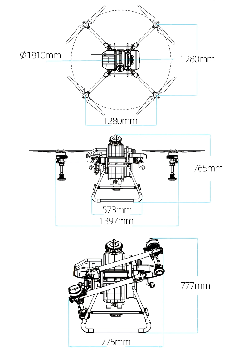 Small F20 Kit Factory Direct Agricultural Carbon Fiber Uav 20L Cross Folding RC Remote Control Agriculture Drone Frame for Farm Crop Spraying