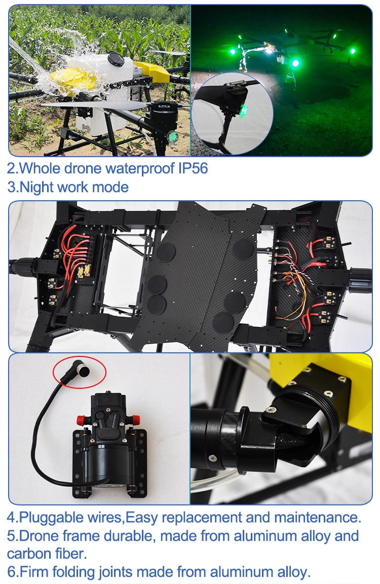 16L Working Stability Agriculture Drone, Crop Dusting Drone for Farmers for Soybean China Companies