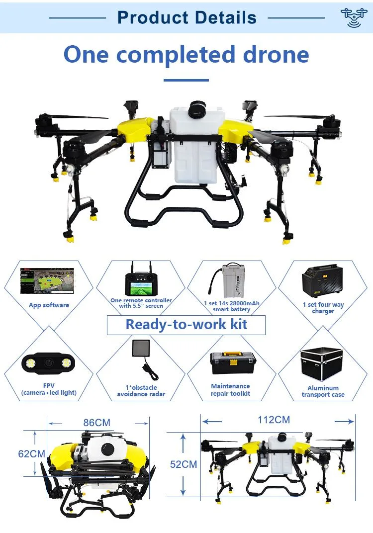 Pesticides Spraying Best Quality Agricultural Farming Sprayer Uav Reliable Manufacturer Rice Corn Vegetable Orchards Spraying Agricultural Drones 30liter