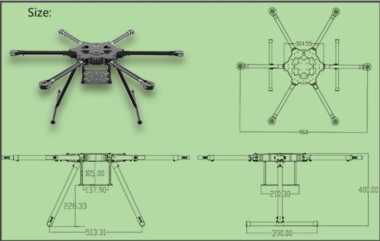 Agriculture Uav Drone Frame Kit Supplier Full Waterproof Body Convenient Uav Body Foldable Accessories