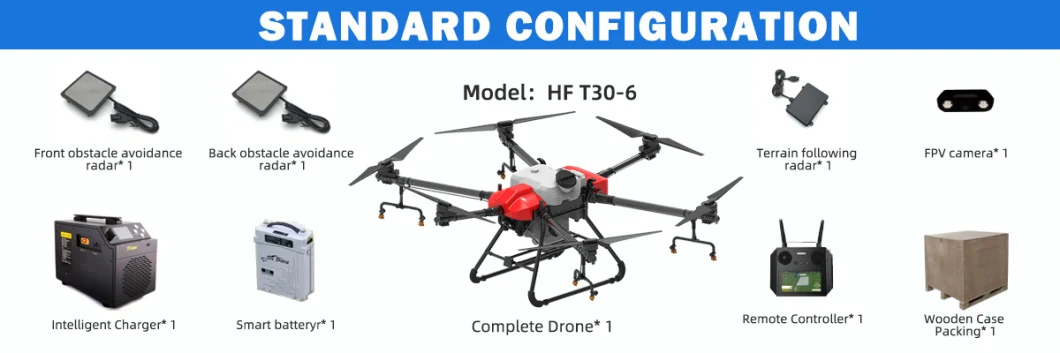 Agricultural Farming 40kg Payload Remote Control Spraying Uav Foldable Brushless Motor 6-Axis 30L Agriculture Drone with Durable Frame