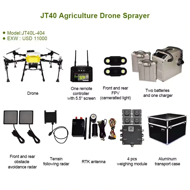 Big Dron Agr&iacute; Cola Con Sistema De Extensi&oacute; N, Drone Cuadric&oacute; Ptero Con Pulverizador, Agricultura, Dji T40