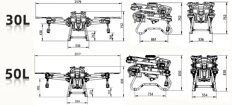 30L 50L Drones Agricultural Sprayer Drone to Fumigate Prices Crop Insecticide Spraying Drone Pesticide Fast Weed Spraying Drone with Price