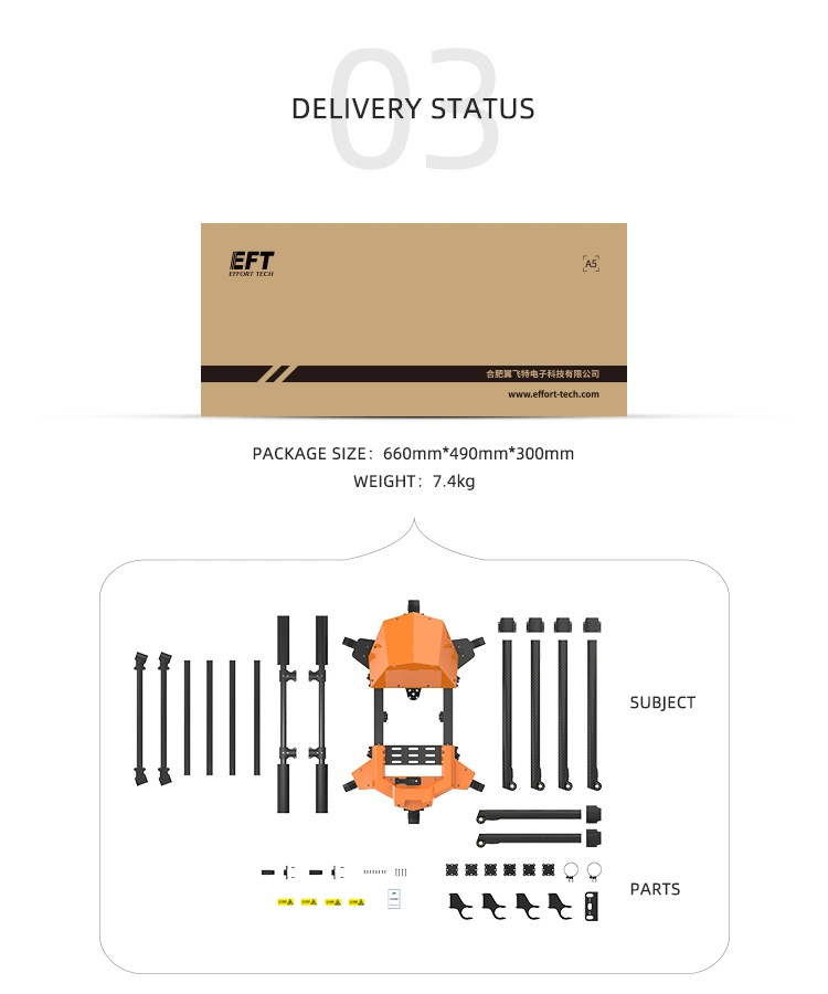 G610 Six-Axis Folding Frame Quick Plug-in 10kg Water Tank Agricultural Spray Drone Frame