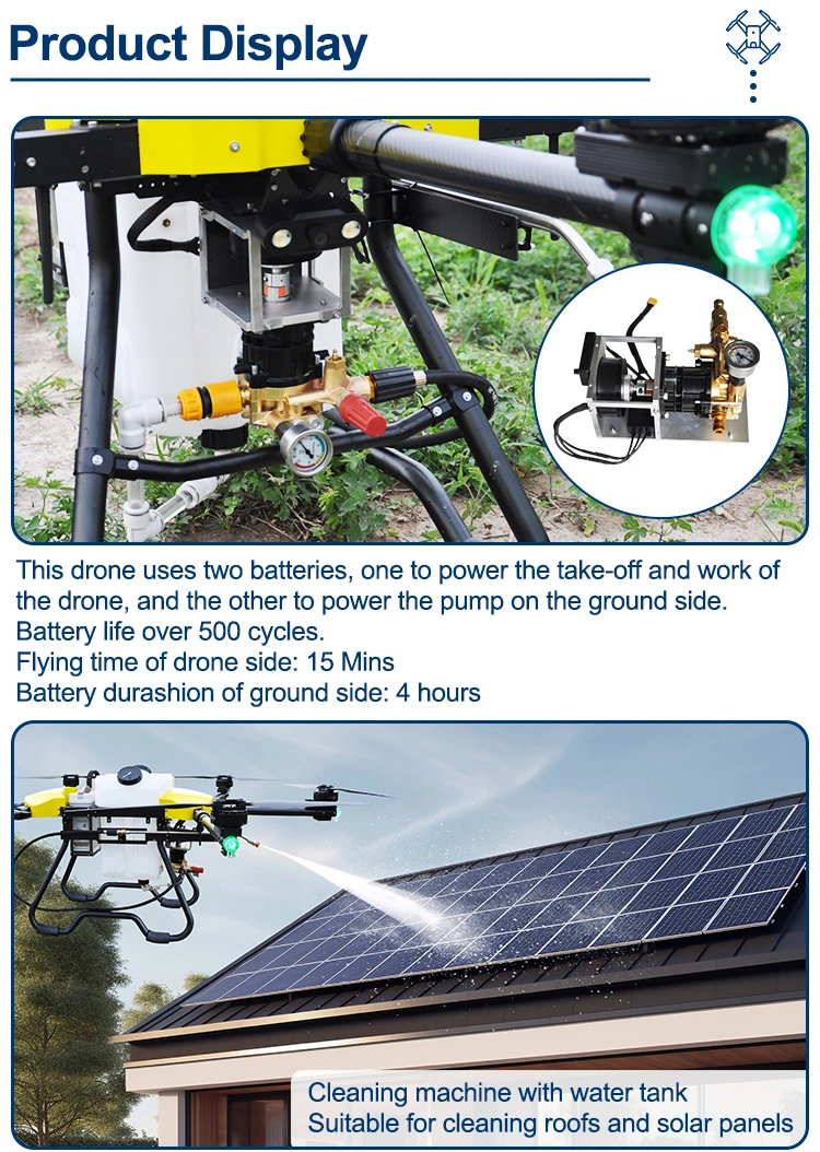 Flying at a Height of 2000 Meters High-Rise Building Cleaning Water Spray Cleaning Machine Washing Drone with Factory Price From Joyance Tech