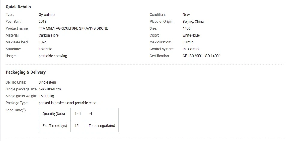 Cost-Effective 22kg Agricultural Aircarft Uav Crop Spraying Drone