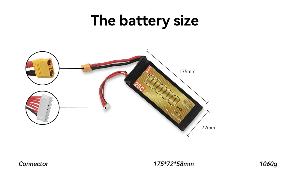 Uav Airplane 6s 25c 22.2V 10000mAh Drone RC Lipo Agricultural Battery