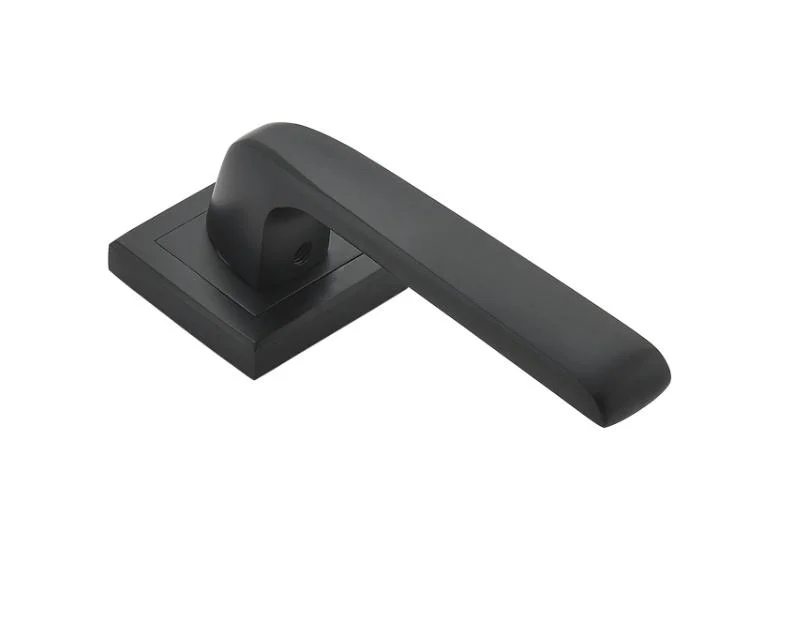 Classic Matte Black Aluminum Bedroom Home Living Room Interior Double Side Door Window Lever Handle