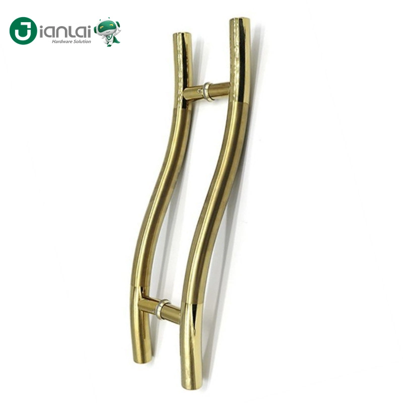 Wholesale Customized Golden Round Tube S Type Glass Door Handle