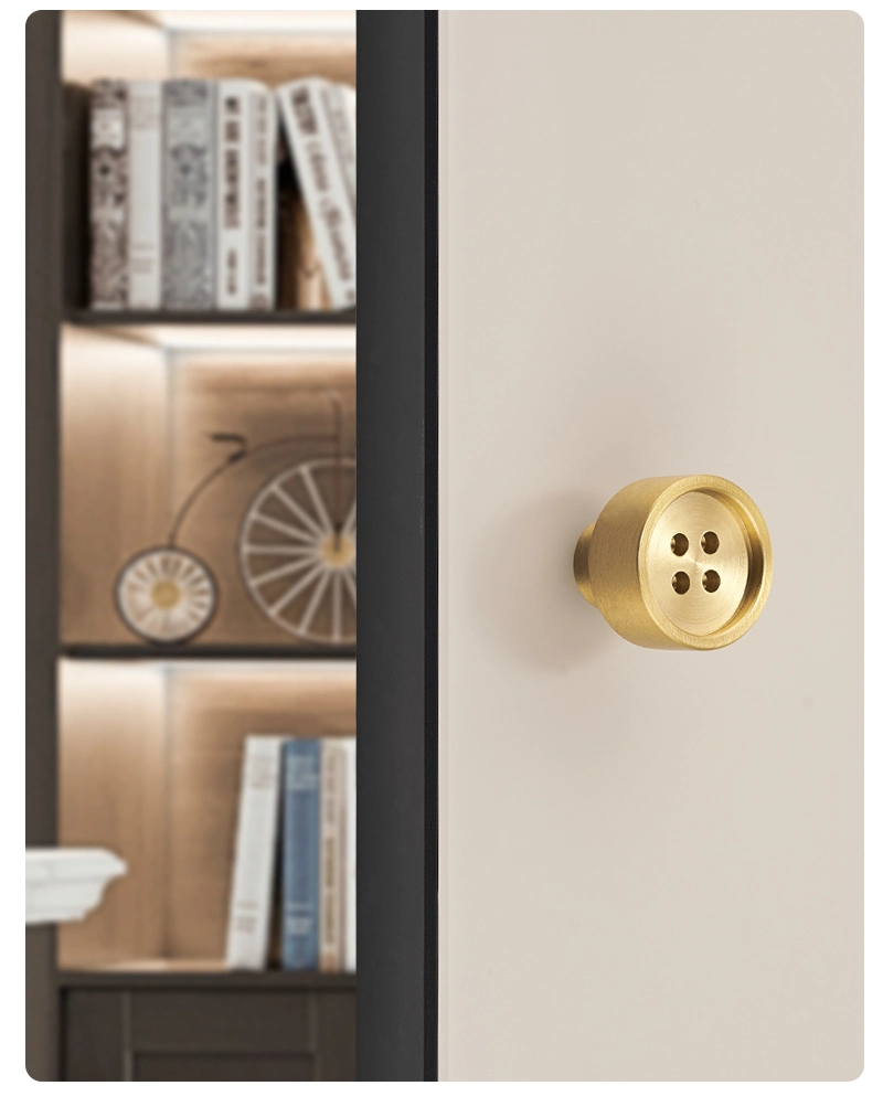 Koppalive Nordic Luxury Button Shaped Bedroom Furniture Cabinet Door Drawer Brass Knob