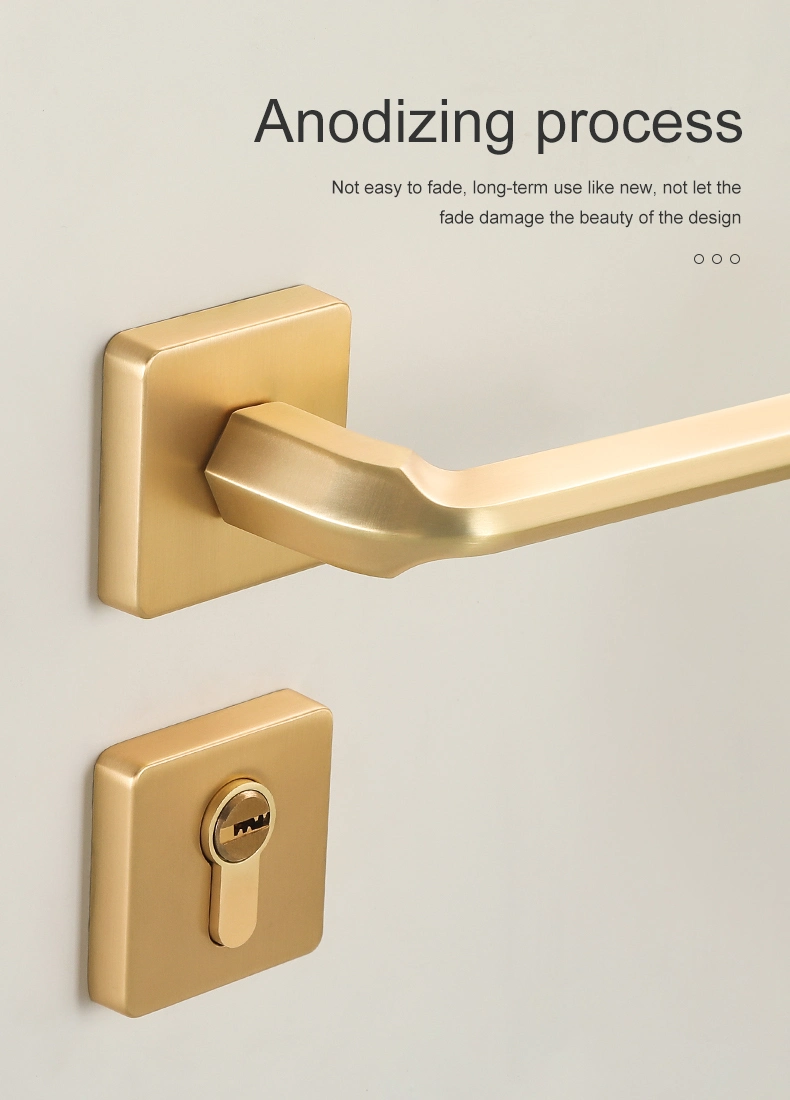 Bedroom Decoration Door Handle Hot Sale Interior Door Lock Brushed Brass Zinc Alloy Door Set