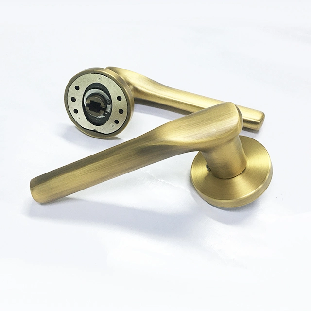 Classical Gold Color Exterior Door Lever Handle with Lock