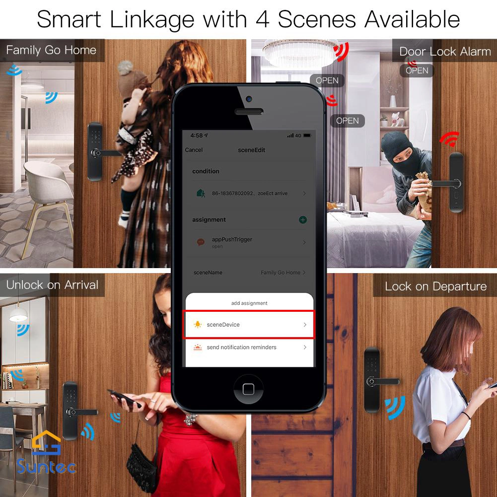 Touchscreen WiFi Enabled Deadbolt Works with Tuya Smart/Smart Life APP