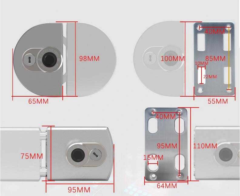 Frameless Security Keyless Stainless Steel Fingerprint Glass Smart Door Lock