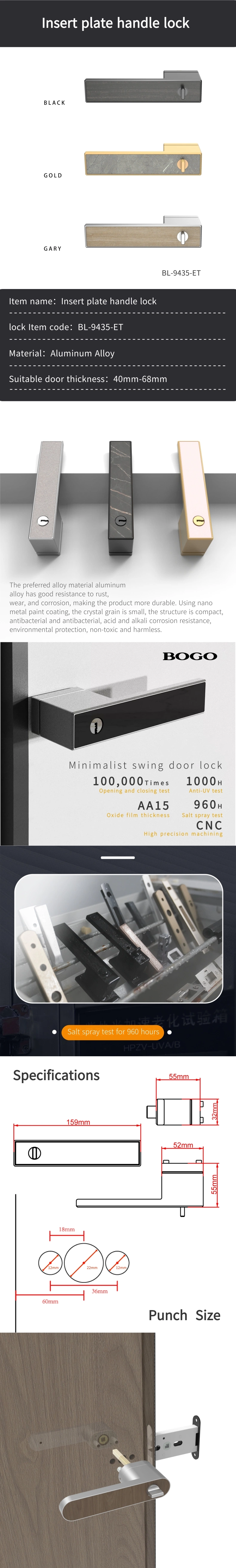 High Quality Inner Door Handle Noble Light Luxury Lock