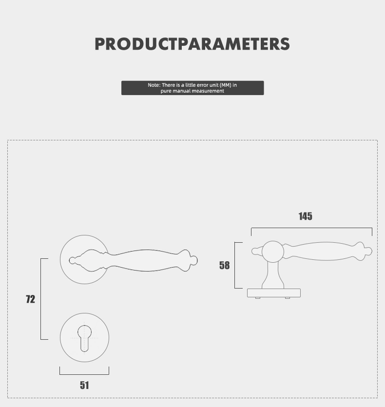 Classical Factory Wholesale Bedroom Furniture Handle Golden Privacy Invisible Door Handle with Key